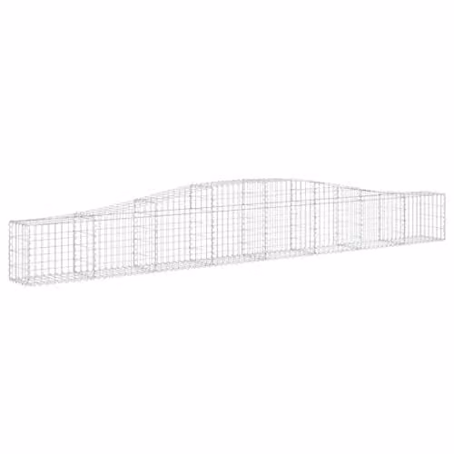 vidaXL Arched Gabion Baskets, 3 Piece Set, Silver Galvanised Steel