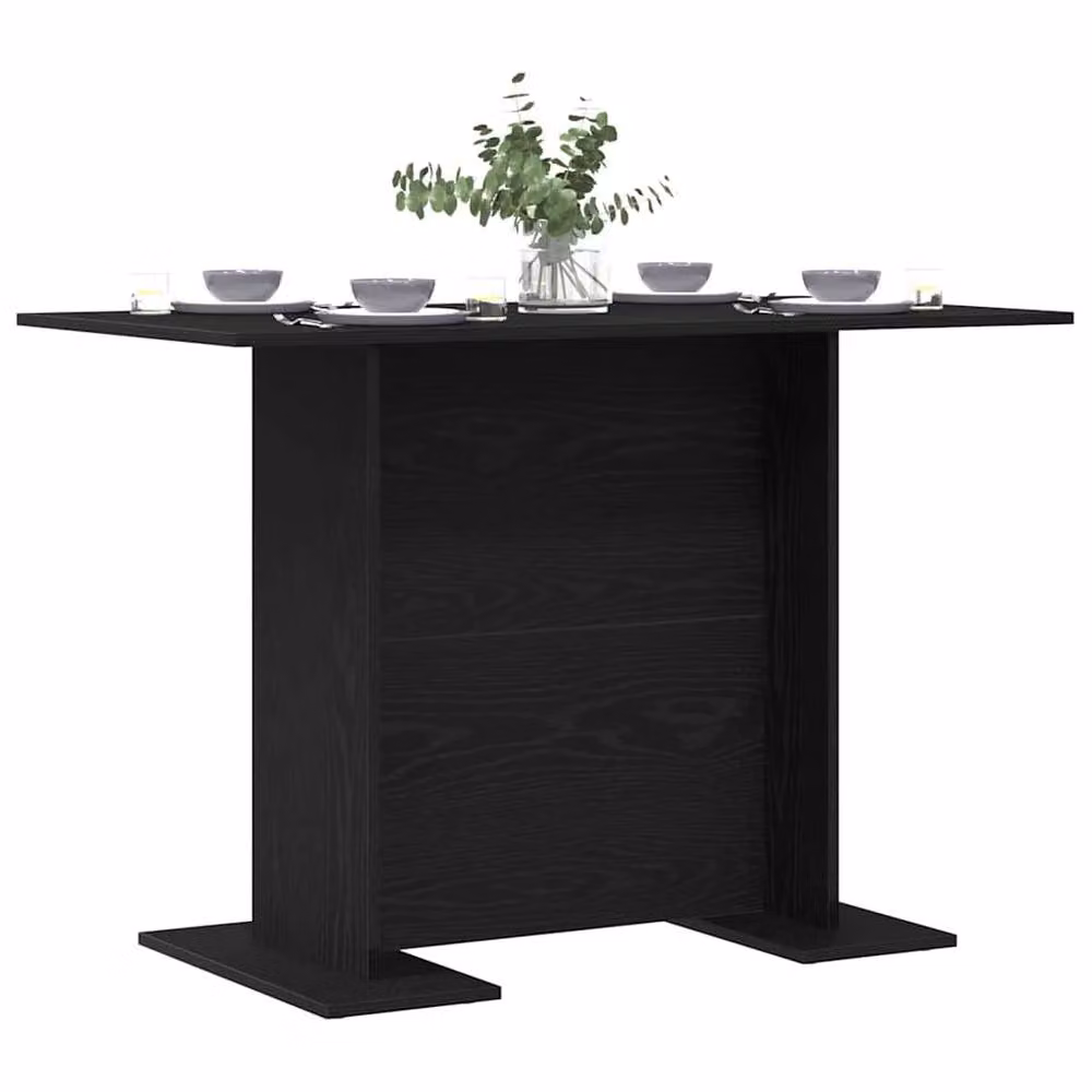 Berkfield Home Black Oak Modern Rectangular Dining Table, W/D/H: 110 x 60 x 75 cm – 3