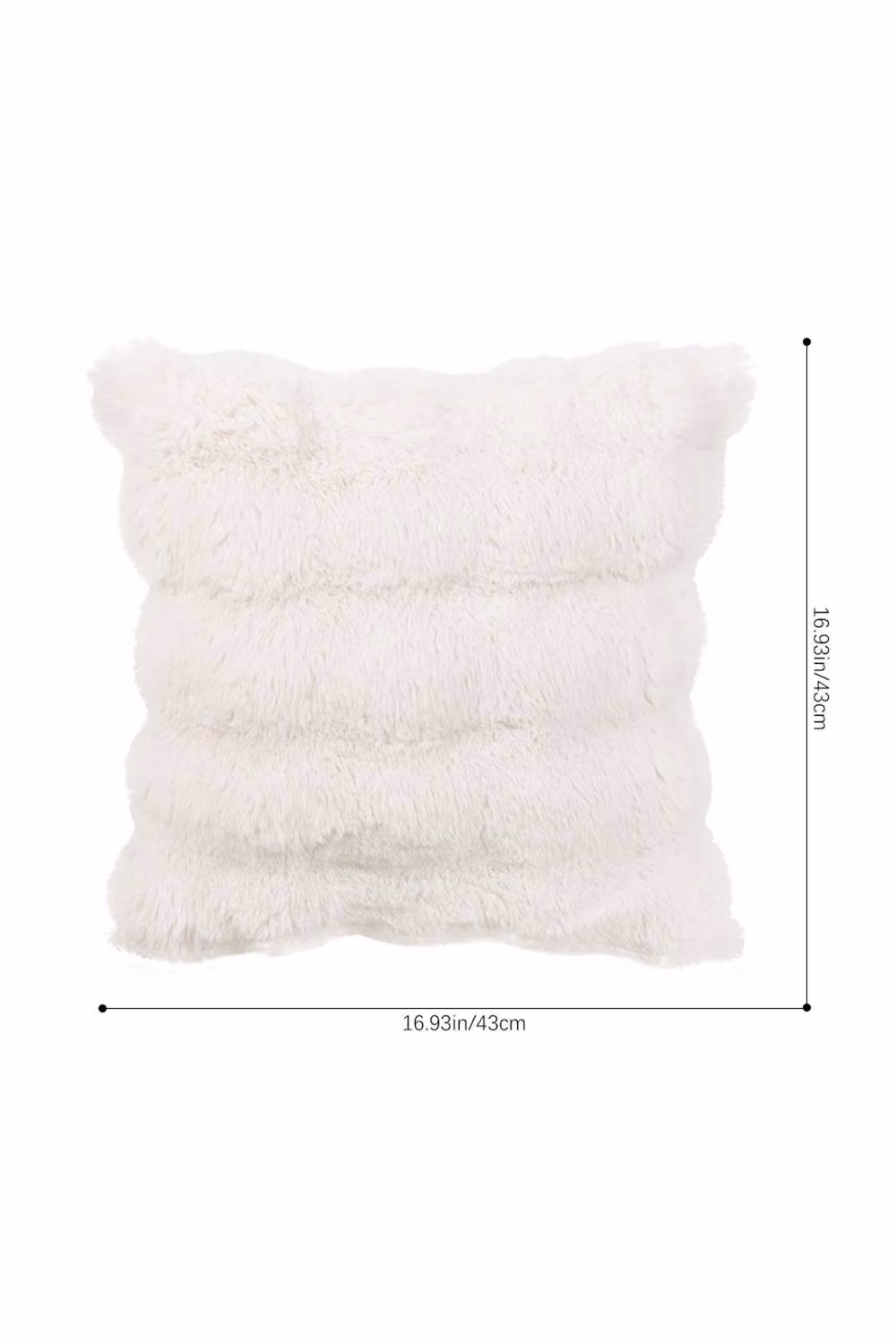 Living and Home Plush Textured Square Decorative Throw Pillow Case in White – 2