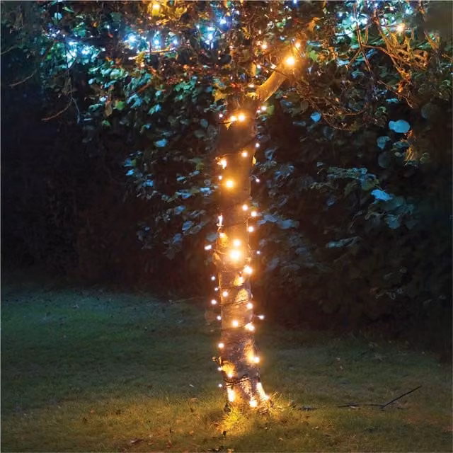 Xmas Haus Connectable LED String Lights with 80 LEDs, Black Rubber, Copper Gold, 10m – 1