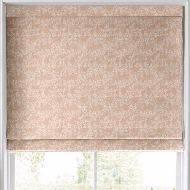 Laura Ashley Burnham Woven Made to Measure Blackout Roman Blind in Truffle Floral Design