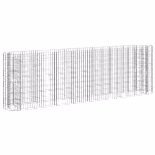 vidaXL Silver Galvanised Steel Stone Gabion Raised Bed W/D/H: 330 x 50 x 100 cm – 1