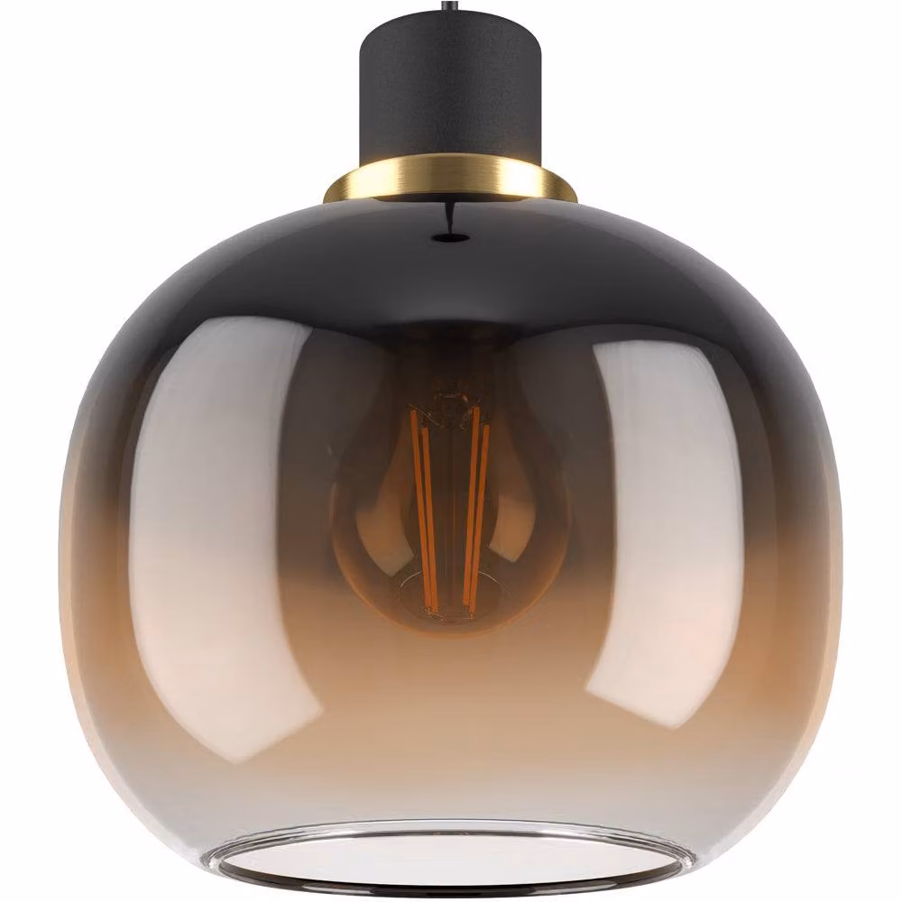 Loops Modern Black and Brass Glass Sphere Pendant Light – 2