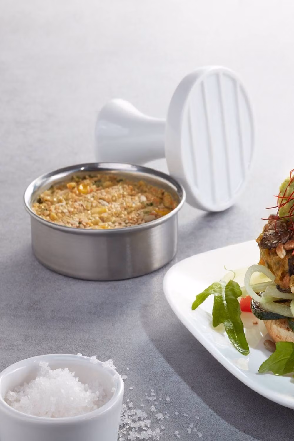Gefu Spark Hamburger Press in Silver Stainless Steel and Ceramic – 3