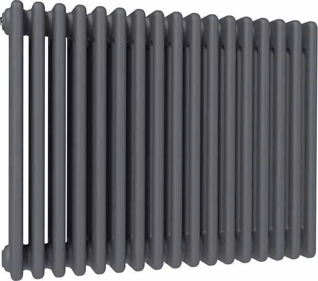 Lux Heat Anthracite Grey Traditional 4 Column Steel Radiator, H: 60.0 cm, W: 78.5 cm, D: 16.0 cm