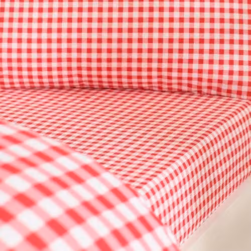 Catherine Lansfield Bamford Gingham Check Double Fitted Sheet, Red, W/D/H: 140 x 200 cm