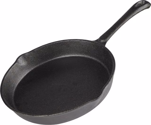 Buckingham Pre-Seasoned Cast Iron Frying Pan, Black, Diameter: 25 cm