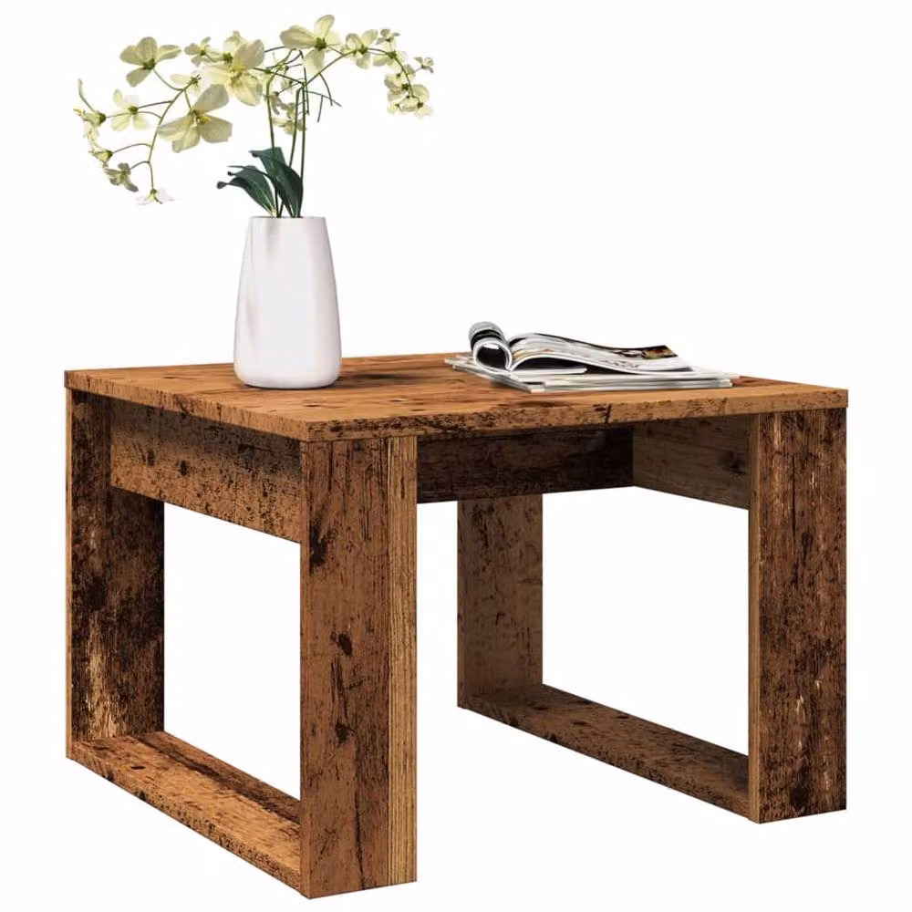 Berkfield Home Rustic Old Wood Side Table in Brown, W/D/H: 50 x 50 x 35 cm – 2