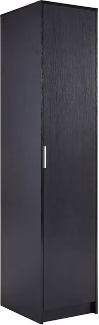Nordara Black Single Door Space Saving Wardrobe with Hanging Rod, W: 100 cm x D: 100 cm x H: 100 cm – 1