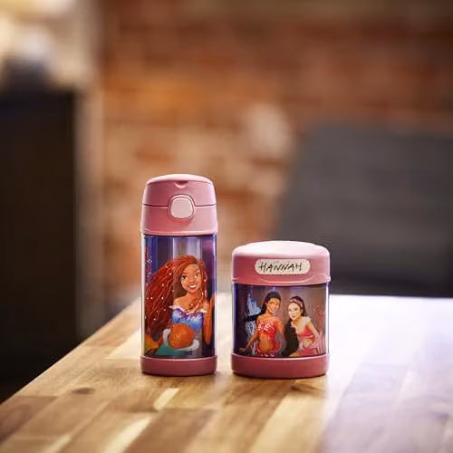 Thermos Disney The Little Mermaid Kids Vacuum Insulated Stainless Steel Drinks Bottle with Straw, 355ml, Multicolour – 5
