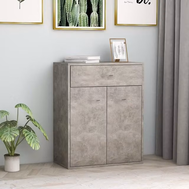 Berkfield Home Concrete Grey Sideboard in Engineered Wood W/D/H: 60 x 30 x 75 cm – 1
