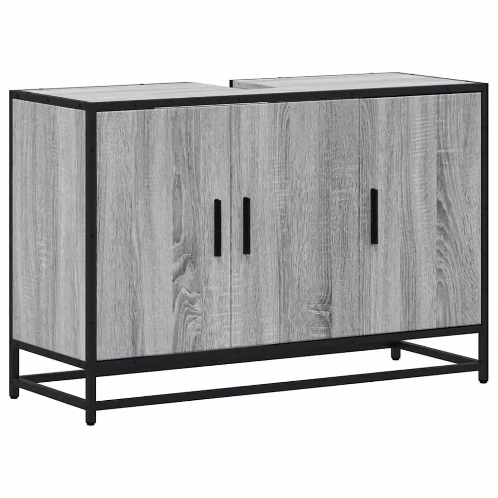 Berkfield Home Grey Sonoma Bathroom Sink Cabinet W/D/H: 90 x 33 x 60 cm – 1