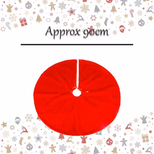 VFM e-Store Red Round Textile Christmas Tree Skirt, Diameter: 90 cm – 2