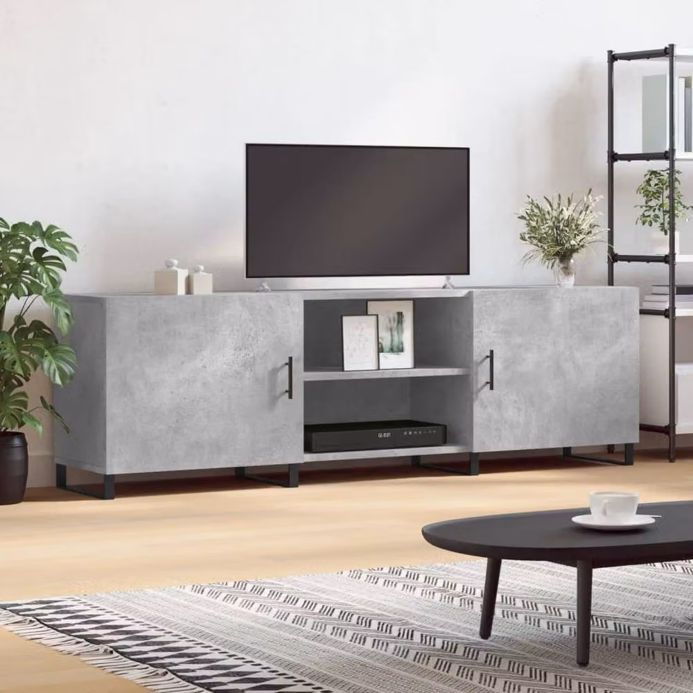 Berkfield Home Industrial TV Cabinet in Concrete Grey, W/D/H: 150 x 30 x 50 cm – 2