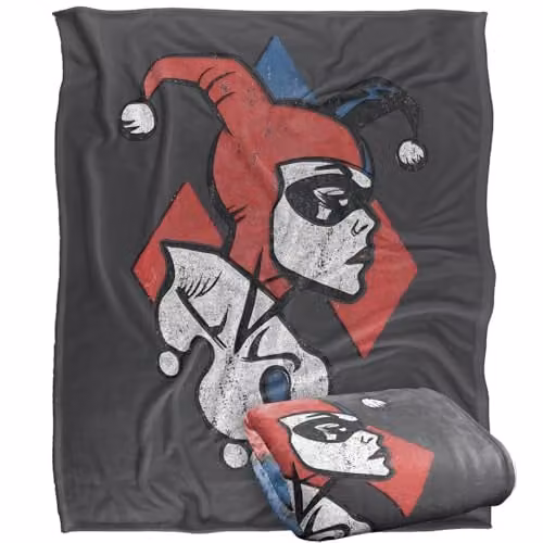 LOGOVISION Batman Harley Quinn Profiling Silky Touch Super Soft Fleece Throw Blanket, Multicolour, W: 127 cm x H: 152.4 cm – 1