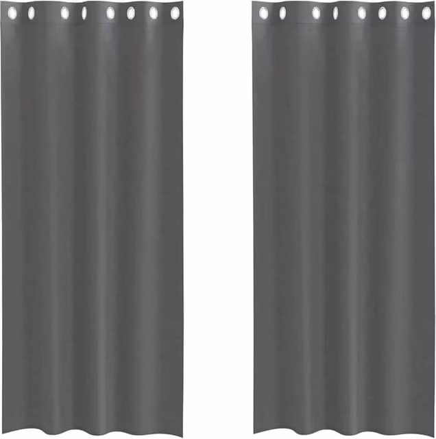 Berkfield Home Grey Voile Fabric Panel Curtains with Eyelets, 2 Pack, W: 140 cm, H: 245 cm