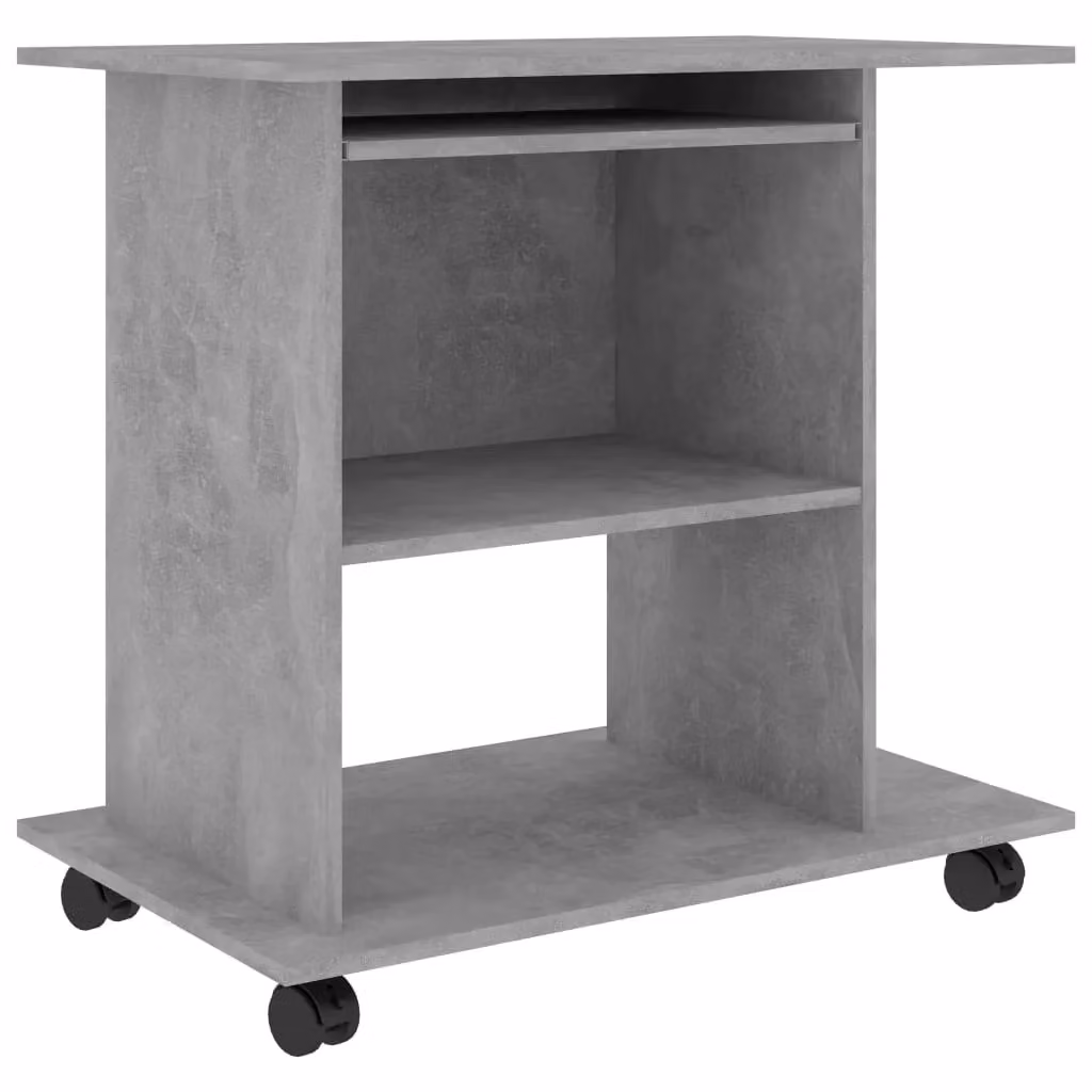 Berkfield Home Computer Desk in Concrete Grey, W/D/H: 80 x 50 x 75 cm – 2