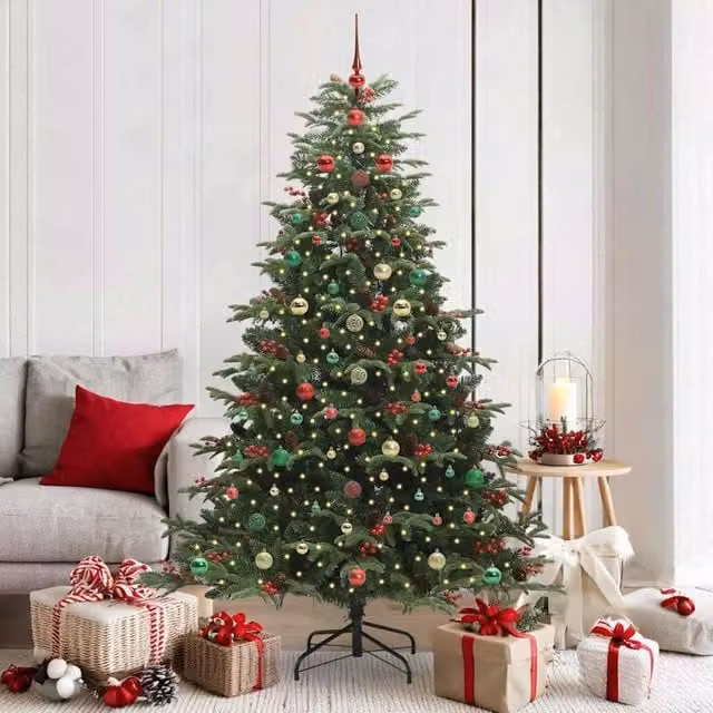Berkfield Home Artificial Christmas Tree with 300 LEDs in Green, Height: 180 cm