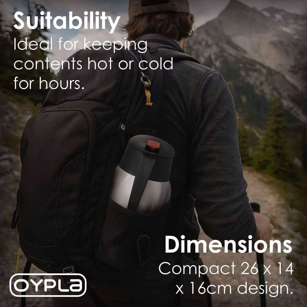 Oypla Stainless Steel Insulated Vacuum Thermal Airpot Flask, 2 l, Silver – 4