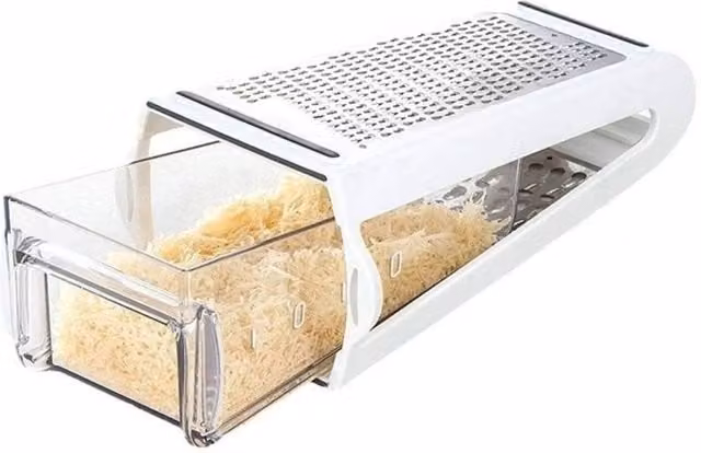 Spetlek Stainless Steel Fine Cheese Grater and Food Shredder in White, W: 100 cm, H: 60 cm
