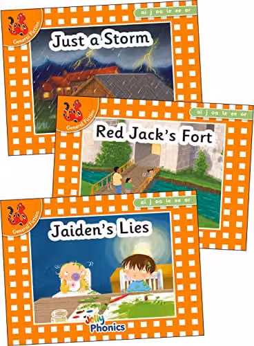 Jolly Phonics Orange Level Readers Set 4 in Precursive Letters Multicolour Paperback Books