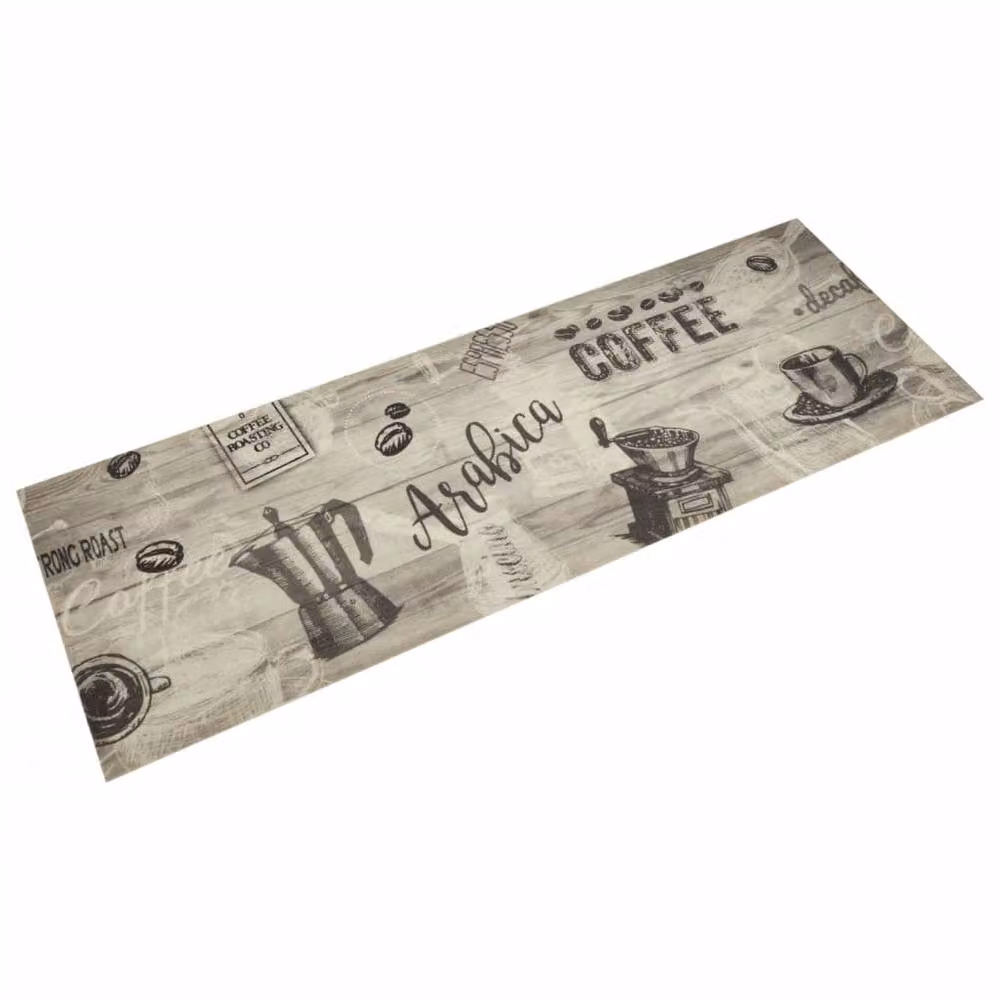 Berkfield Home Washable Vintage Kitchen Rug in Coffee Grey, W: 60 cm, L: 180 cm – 2