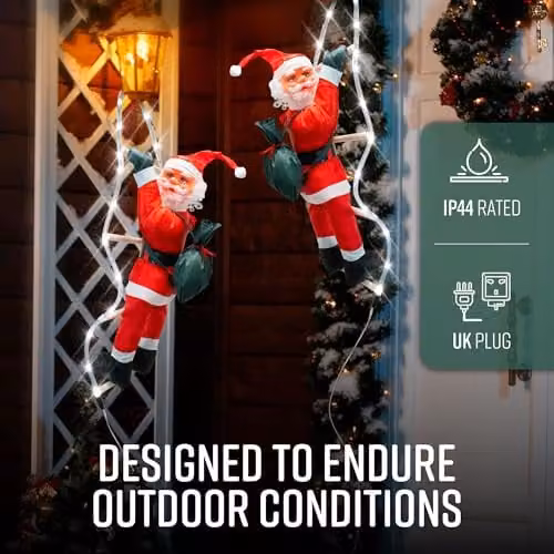 Globrite Red LED Climbing Santa Indoor Outdoor Decoration, H: 170 cm, W: 60 cm – 6