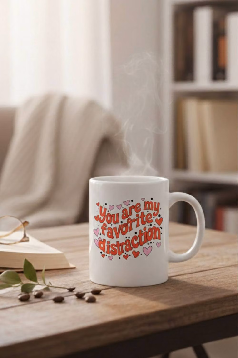 Dyzi You Are My Favorite Distraction Ceramic Mug in White and Red – 2