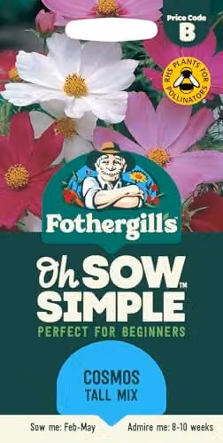 Mr Fothergill's Oh Sow Simple Cosmos Tall Mix Flower Seeds in Red, White and Pink