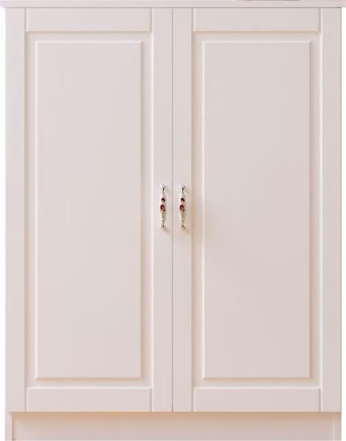 Maisons du Monde Modern White Matt MDF Shoe Cabinet with Hinged Doors, W/D/H: 100 x 35 x 70 cm