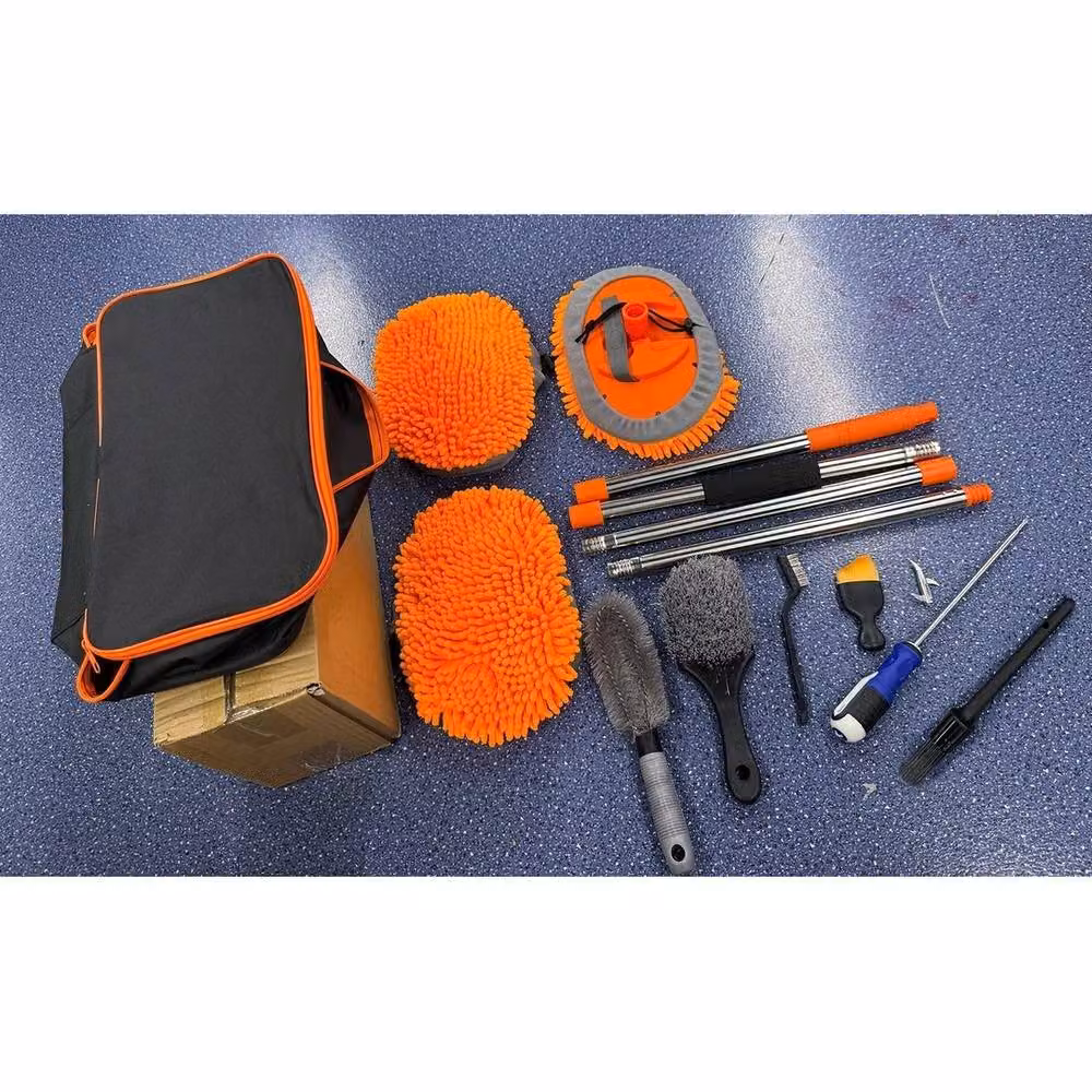 Nordara Telescopic Car Cleaning Brush and Microfibre Mop Wash Kit in Orange and Multicolour – 2