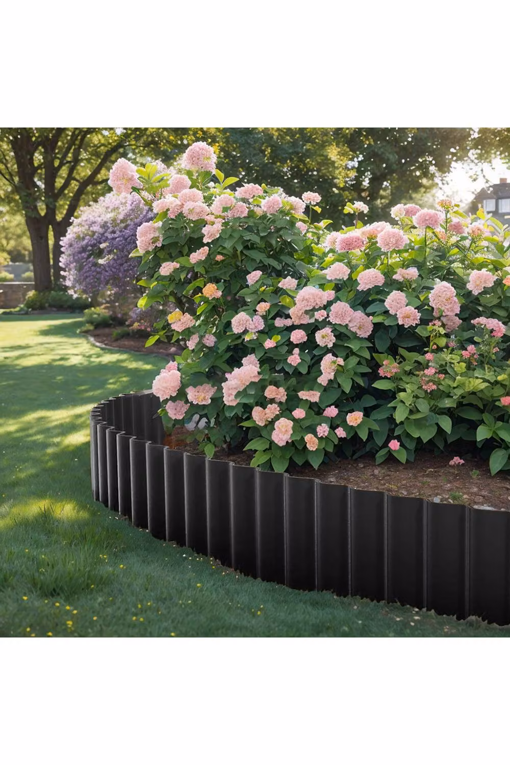 Living and Home Black Corrugated Metal Garden Edging, 6m – 2