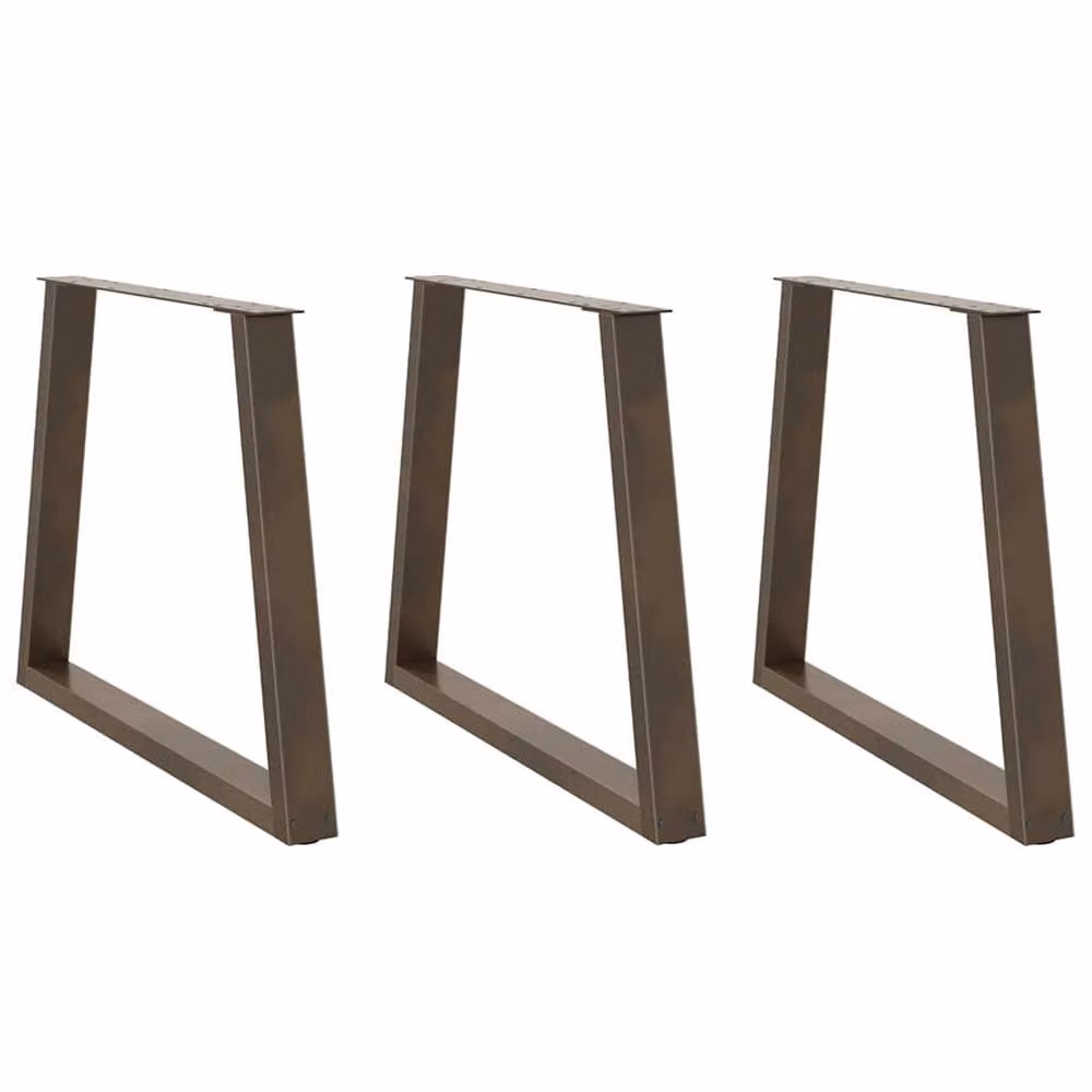 Berkfield Home V-Shape Dining Table Legs, 3 Piece Set, Brown Stainless Steel, H: 72-73.3 cm x W: 70 cm – 1