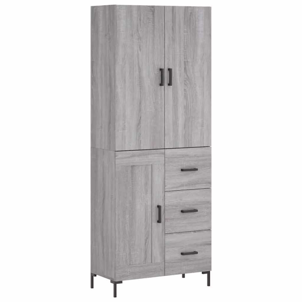 Berkfield Home Grey Sonoma Highboard in Engineered Wood, W: 69.5 cm, D: 34 cm, H: 180 cm – 2
