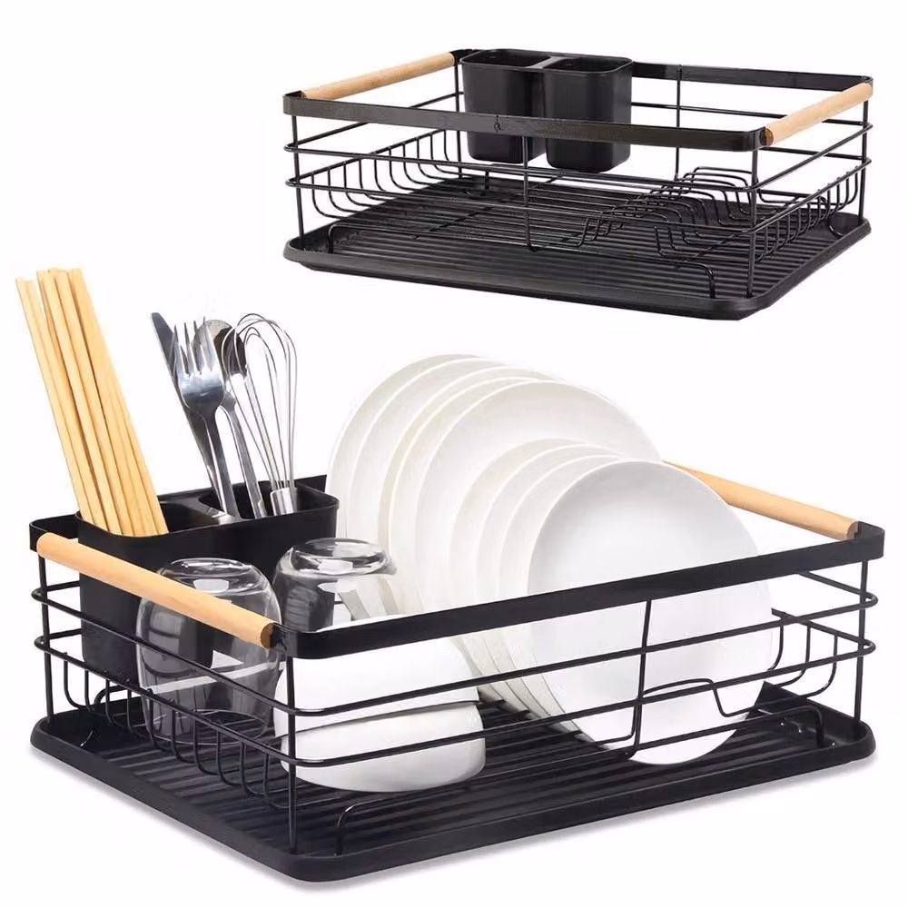 SPETLEK 1 Tier Dish Drainer Rack in Black – 2