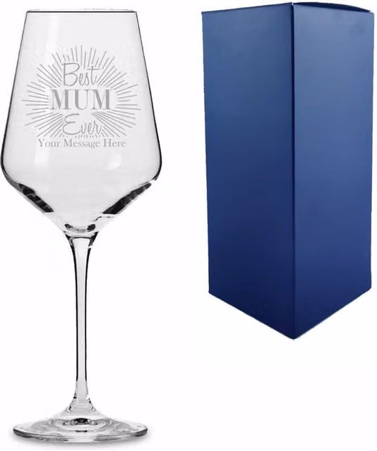 Uniqueful Personalised Best Mum Ever Infinity Wine Glass in Transparent Glass – 1
