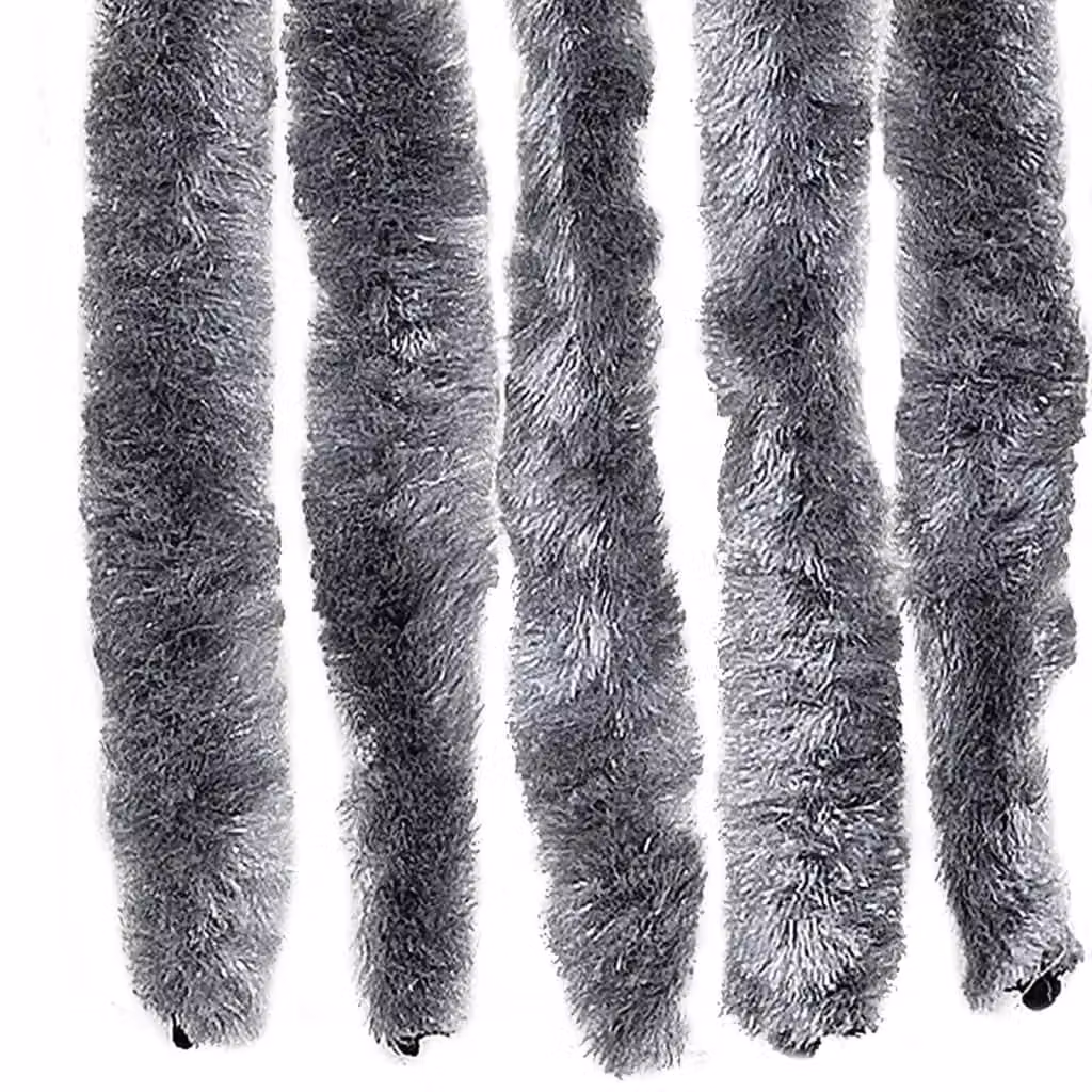 Berkfield Home Silver Chenille Insect Curtain, W: 90 cm, H: 200 cm – 4