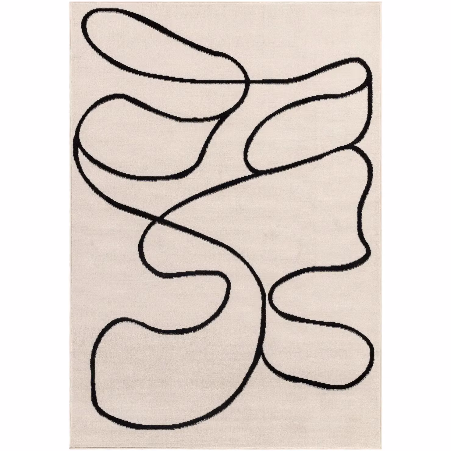 Livabliss Pisa Modern Geometric Rug in Beige, White and Black, W: 130 cm, L: 190 cm – 2