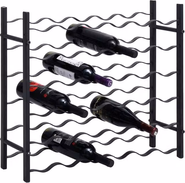 Berkfield Home Industrial Black Iron Wine Rack for 36 Bottles – 1