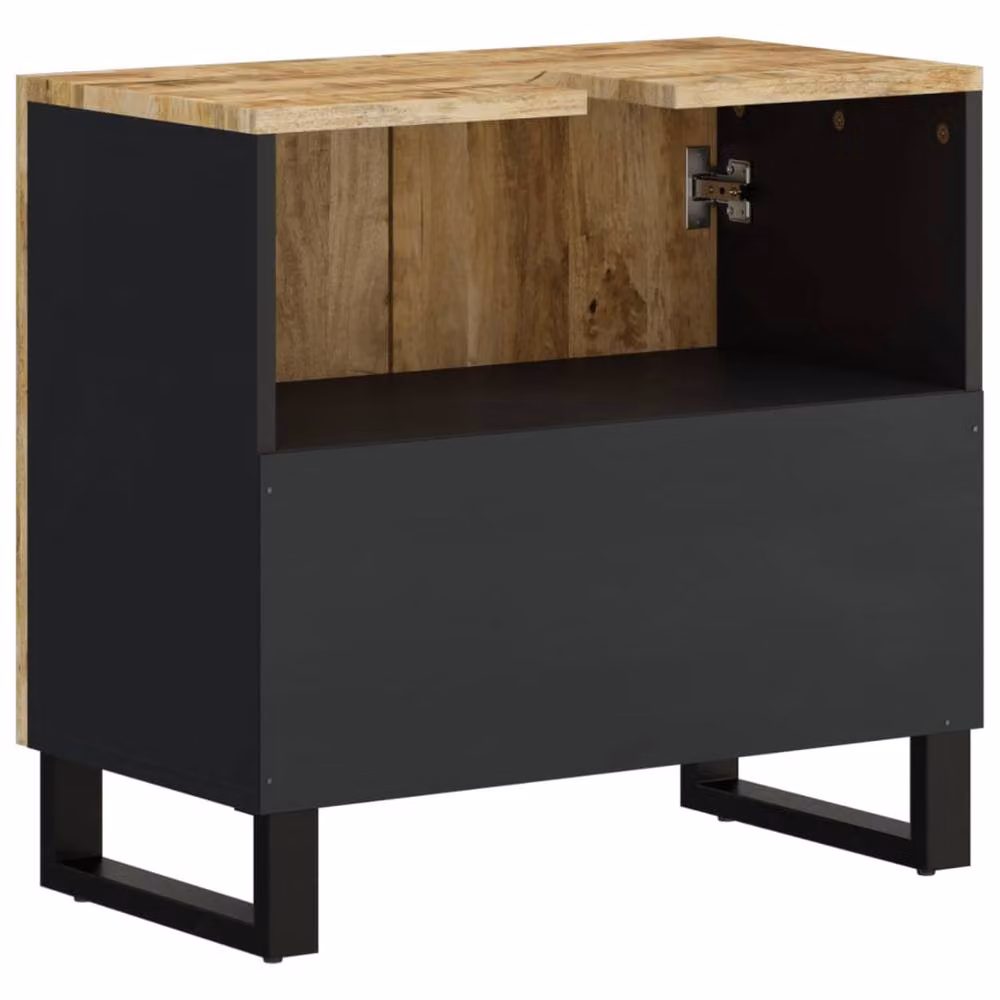 Berkfield Home Industrial Freestanding Bathroom Sink Cabinet in Brown Mango and Engineered Wood, W/D/H: 62 x 33 x 58 cm – 5