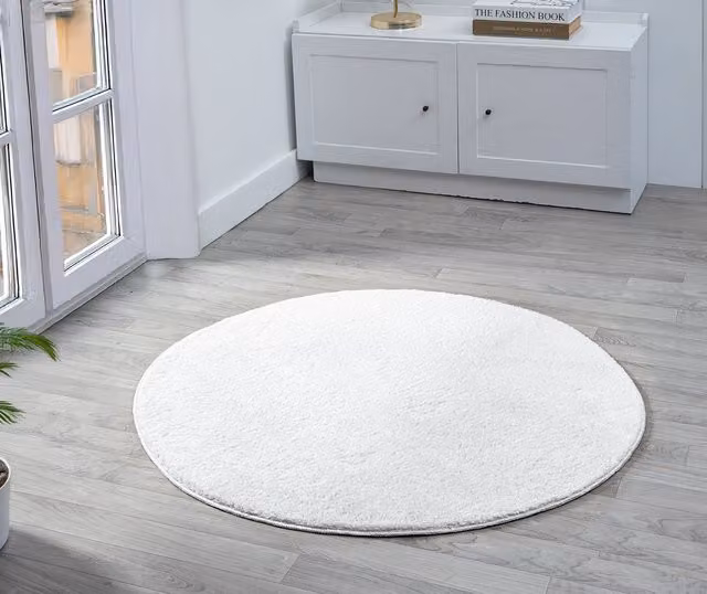 Desire Rugs Plain Modern Low Pile Area Rug, Silver and White, W: 200 cm, L: 280 cm