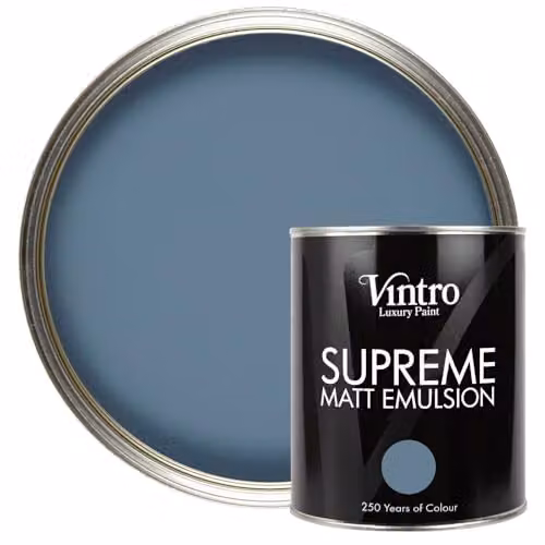 Vintro Luxury Matt Emulsion Multi Surface Paint in Blue Chiswick House, 1L