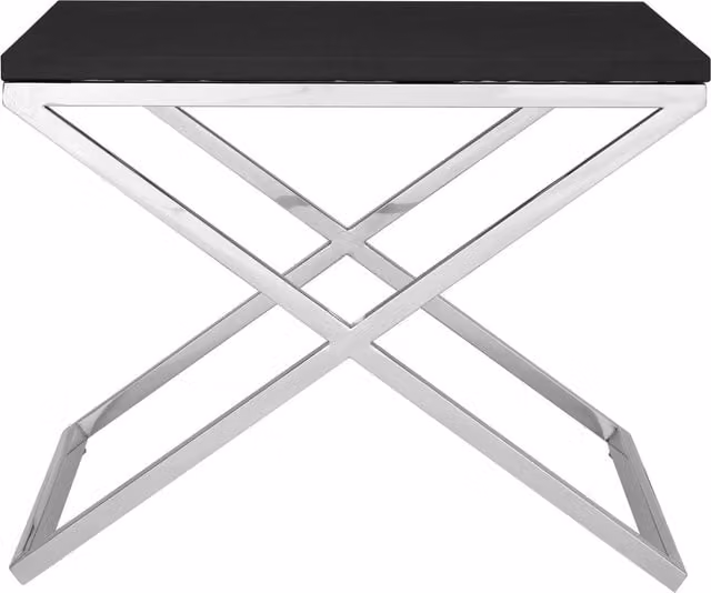 Orsina Modern Rectangular Side Table in White and Black, W/D/H: 49 x 65 x 65 cm