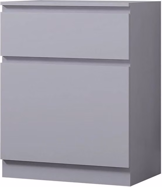 KORVIXA Grey Bedside Cabinet with 1 Door and 1 Drawer