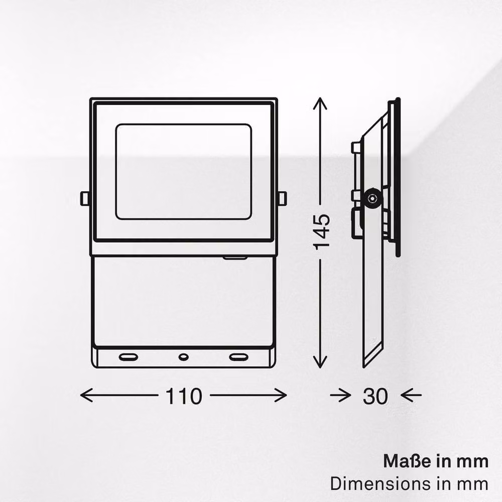 Briloner Black LED Outdoor Floodlight Wall Light, 20W, 1800lm, IP65, Adjustable, W/D/H: 11 x 14.5 x 3 cm – 10