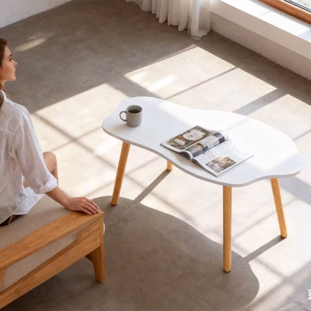 Spetlek Modern Oval Coffee Table in White, W: 100 cm, D: 60 cm – 3