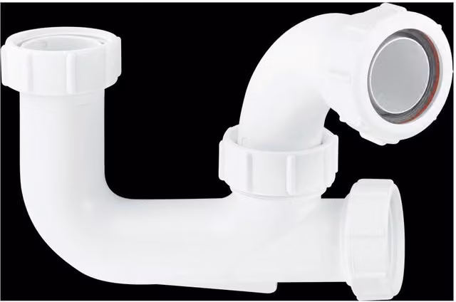 McAlpine L10 White Plastic 75mm Tubular Bath Trap with 1.5 inch Multifit Horizontal Outlet – 1