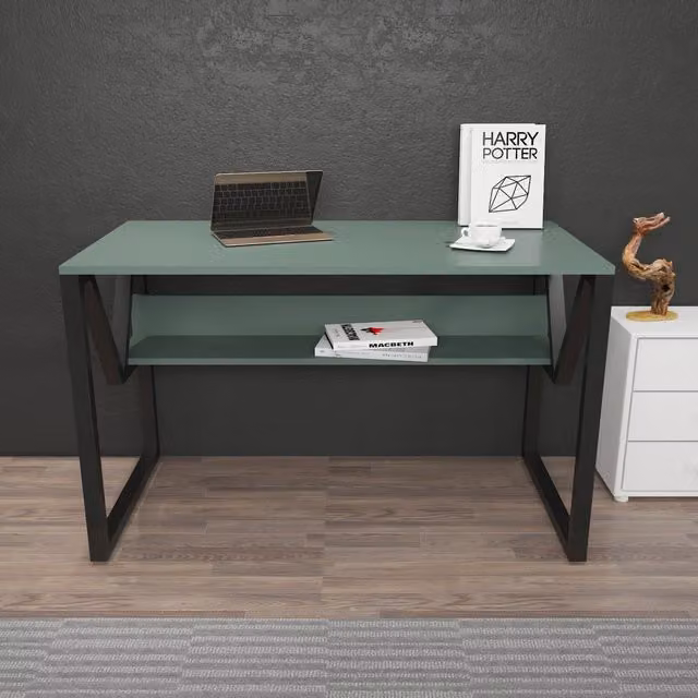 Decorotika Lona Modern Computer Desk in Green and Black