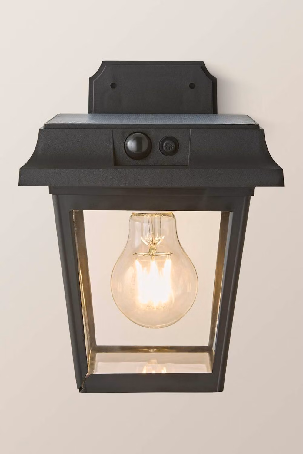 ValueLights Solar Powered LED Motion Sensor Outdoor Wall Lantern in Black – 2
