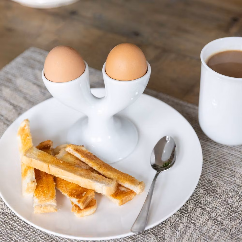 KitchenCraft White Porcelain Double Egg Cup – 5
